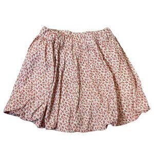 Hannah Kate Girls Size 8 Floral Bubble Skirt Red Pink White Cotton Spring